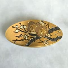 アンティーク 金工 帯留 梅 在銘 ぬ9 金属工芸 彫金 着物 和装