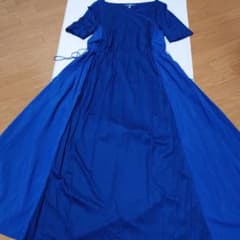 エムズグレイシー☆40☆ドローストリング☆ロングワンピース☆ブルー エムズグレイシー☆40☆ドローストリング☆ロングワンピース☆ブルー