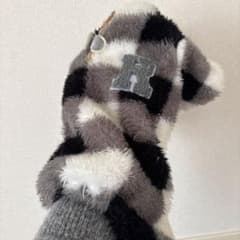 小型犬用チェック柄フリース服のサムネイル