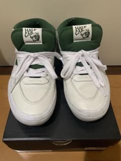 VANS HALF CAB ホワイト/グリーン ハイカットスニーカーのサムネイル