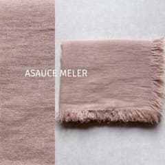 美品★ASAUCE MELER｜定価3万 25SS くすみピンク リネンストール 美品☆ASAUCE MELER｜定価3万 25SS くすみピンク リネンストール