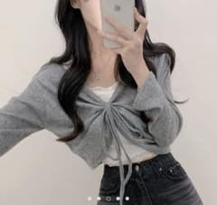 韓国 トップス カーディガン リボン 春服のサムネイル