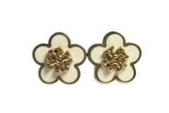 美品】トリーバーチ フォーゲットミーノット エナメルフラワー ピアス 