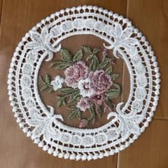 花柄刺繍レース　コースターのサムネイル