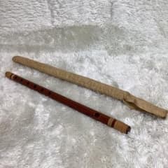 篠笛 竹製 約43cm 籐巻き 7穴 和楽器 音律調整 郎童 お祭り お囃子