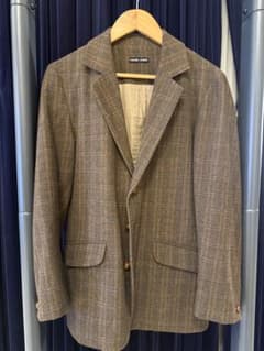 FRANK LEDER ウール チェック ジャケット ブラウン ドイツ製のサムネイル
