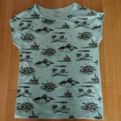 【Ｌ】ユニクロ　ＵT　ムーミンTシャツミントグリーン　フレンチスリーブ　ゆったりのサムネイル