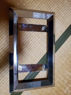 大型　ナンバー枠　　３８角おこし　ステンレス　美品のサムネイル