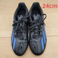 【美品】adidas フットサルシューズ 24cm ブラック/ブルーのサムネイル