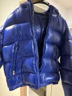 か*ん様 ZARA フード付き ダウンジャケット ブルー　XLのサムネイル