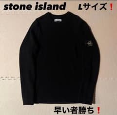 早い者勝ち STONE  ブラック クルーネックニット 早い者勝ち❗️】ストーンアイランド 厚手ニットセーター ブラック L