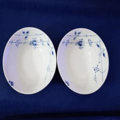 ロイヤルコペンハーゲン ブルーパルメッテ オーバルボウルペア 15cm