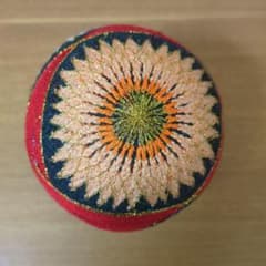 伝統工芸 手鞠 大 花模様 柳川まり 縁起物 ハンドメイド 置物 和装 手毬のサムネイル