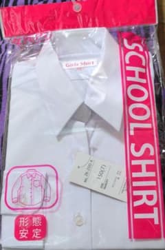 女子 長袖スクールシャツ形状記憶の素材です。のサムネイル