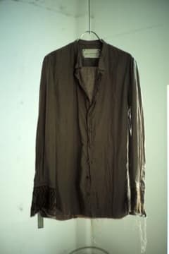 black bird maori's shirts バンドカラーシャツ ブラウン black bird maori's shirts バンドカラーシャツ ブラウン - メルカリ