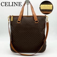 CELINE 2way トートバッグ マカダム柄 PVC×レザー A4収納可能 - メルカリ