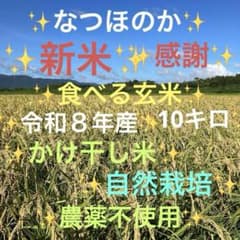 なつほのか 新米『食べる玄米』10㎏かけ干し米 自然栽培 農薬不使用 なつほのか 新米『食べる玄米』10㎏かけ干し米 自然栽培 農薬不使用