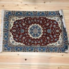 コム産手織りペルシャ絨毯 メダリオン 90×59cmのサムネイル