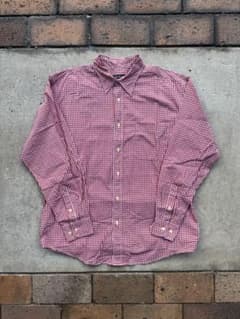 き*け様 old uniqlo ギンガムチェックシャツ　赤チェック Lサイズのサムネイル