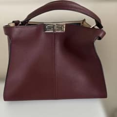 レザー ハンドバッグ ボルドーのサムネイル