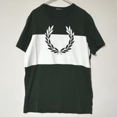 【極美品】フレッドペリー ポロシャツ 半袖 ダークグリーン 月桂樹 刺繍ロゴ 入手困難 英国製 UK製 フレッドペリー 刺繍ロゴ 月桂樹 M12 鹿の子