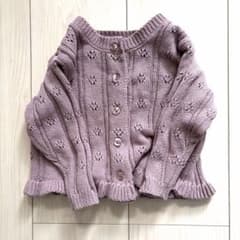 petit main カーディガン 80cm ピンクパープルのサムネイル