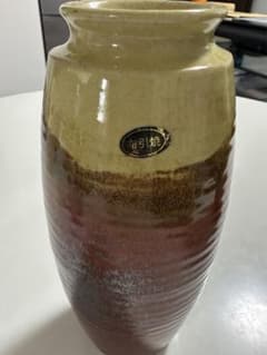陶器 花瓶 黄緑と茶色のグラデーション - メルカリ