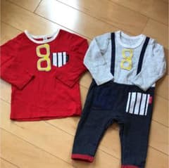 大幅値下げ‼︎ お揃い♡ロンT100とロンパース80セットのサムネイル