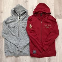 KARL KANI フード付きパーカー XL グレー レッドのサムネイル