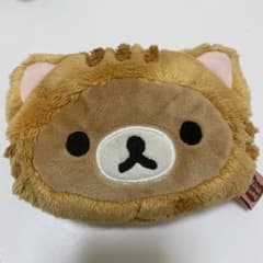 레트로 리락쿠마 한가로이 고양이 테마 패스 케이스 파우치 릴 포함