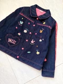 平成レトロ メゾピアノ ミミポポちゃん 刺繍入りデニムジャケット 120