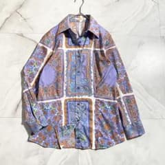 A18815 ETRO ペイズリーパネルプリントシャツ 紫系 44(M〜L相当) A18815 ETRO ペイズリーパネルプリントシャツ 紫系 44(M〜L相当