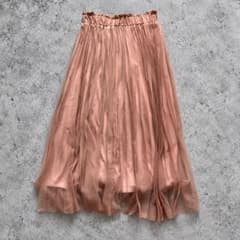 Stradivarius チュールプリーツフレアスカート ピンク Mのサムネイル