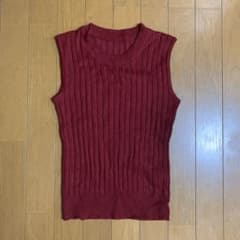 ニットベスト ノースリーブ タンクトップ 赤のサムネイル