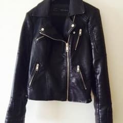 ZARA basic フェイクレザーライダースＪＫのサムネイル