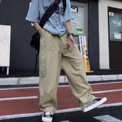 【人気】カーゴパンツ ワイドパンツ オーバーサイズ 男女兼用 ボトムス トレンドのサムネイル