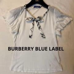 バーバリーブルーレーベル 裾フリルカットソー チェック柄 ホース刺繍 BURBERRY BLUE LABEL - バーバリーブルーレーベル 裾フリルカットソー