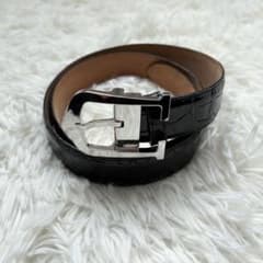 極美品　カルティエ ベルト Cアロンジェ クロコ シルバー金具 メンズ ビジネス 極美品 カルティエ ベルト Cアロンジェ クロコ シルバー金具 メンズ