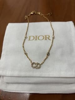 Dior ゴールド ネックレス ダブルリングモチーフ 保存袋付きのサムネイル
