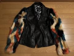 【未使用】デシグアル ファー ライダースジャケット 星街すいせい着用 ビビデバ 未使用】デシグアル ファー ライダースジャケット 星街すいせい着用
