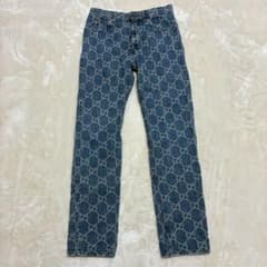 GUCCI グッチ GGジャカードデニムパンツ 総柄 ジーンズ GGロゴ 30 