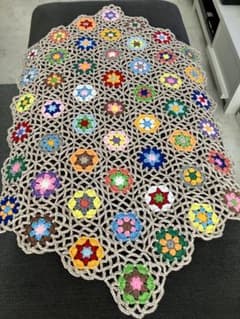 ブランケット マルチカバー ソファーカバー 手編み かぎ針編み