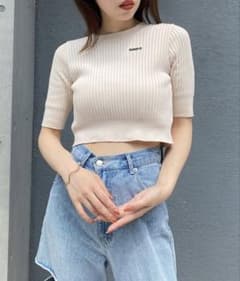 CHICO バックリボン リブニット 五分袖のサムネイル