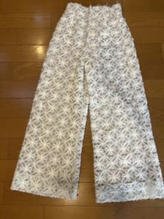 STYLEMIXER エンブロイダリーレースワイドパンツ　ホワイトのサムネイル