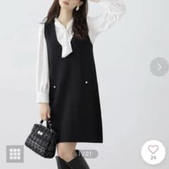 ★一回のみ着用★ミラノリブニットミニワンピースのサムネイル