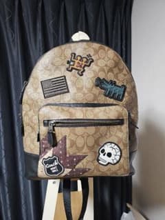 【美品/限定】COACH キースヘリング リュック シグネチャー 黒のサムネイル