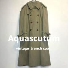 アクアスキュータム 70s〜80sヴィンテージトレンチコート カーキ