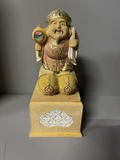 柘植　木彫　大黒天　彩色　縁起物　37 柘植 木彫 大黒天 彩色 縁起物 37 - メルカリ