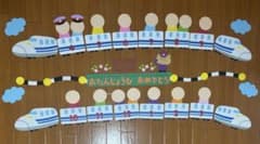 新幹線 おたんじょうびおめでとう 壁面飾り 保育教材 誕生日表のサムネイル