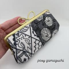ミナペルホネン ハンドメイド 親子がま口長財布 パッチワーク